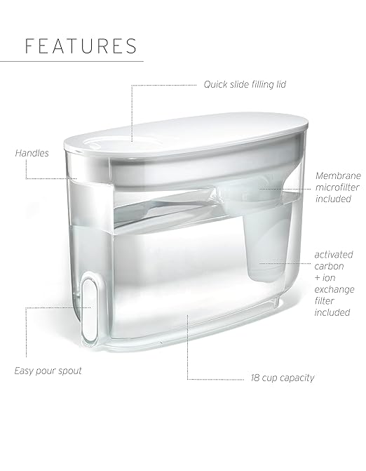 LifeStraw Home – Water Filter Dispenser, 18-Cup, Pebble, BPA Free Designed for Everyday Protection Against tap Water contaminants Including Bacteria, parasites, microplastics, Lead, Mercury