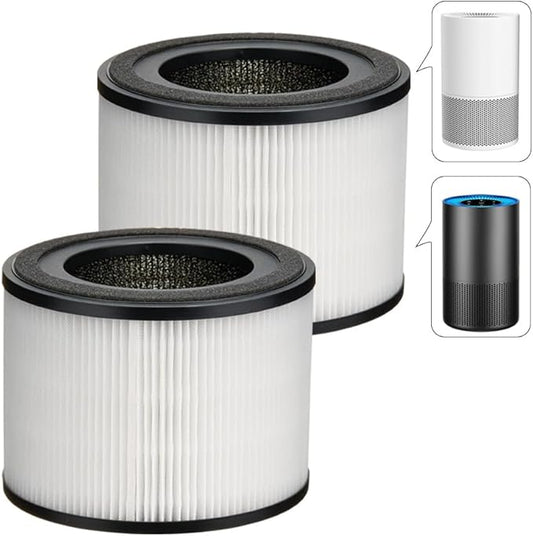 AP-S0610L Replacement Filter Compatible with Mooka AP-S0610L Air Purifi-ers, H13 True HEPA Filter, 3-Stage Filtration System, 2 Pack