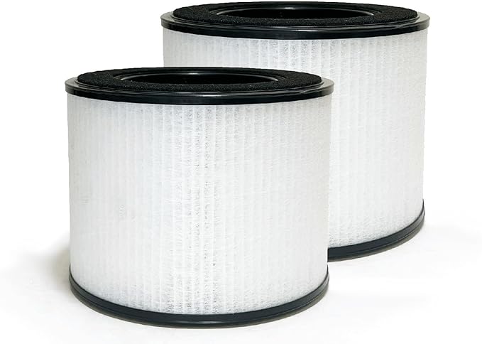 Nispira AS-FL206001-01 3-In-1 True HEPA Filter Replacement Compatible with Clarifion AerClear Air Purifier AS-AC207701-01 | Removes Smoke, Chemical VOCs, Odor | 2 Pack