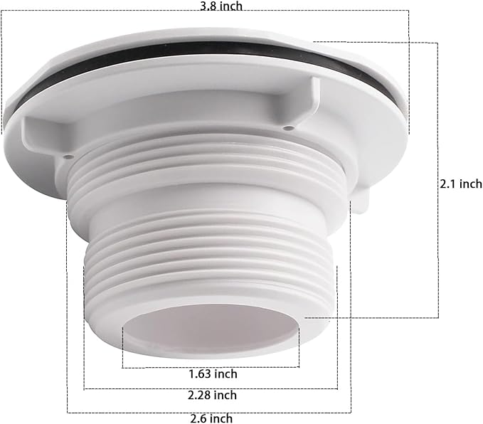 Threaded Inlet Strainer Kit for Stock Tank Pools,Stock Tank Pool Filter Kit, Intex Pool Accessories, Includes Rubber Washer, Strainer Nut and Grid, Fits Intex Filter Pumps with 1-1/2" Hoses (2 Pack)