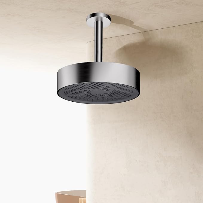 AULEEND，high pressure shower heads，with Anti-Clog Rubber Jets - 360° Rotation Adjustable Shower Head -7.87inches (Brushed Nickel)