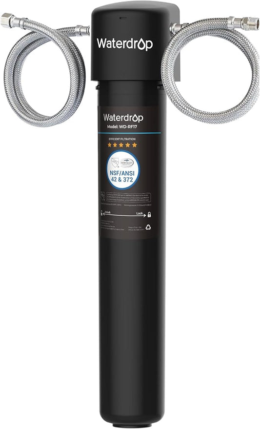 Waterdrop 17UA 3 Years Under Sink Water Filter, Under Sink Water Filtration System, Reduces PFAS, PFOA/PFOS, Lead, Chlorine, Under Sink Water Filter, NSF/ANSI 42 Certified, 24K Gallons