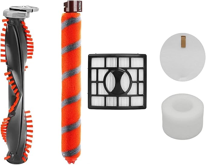 HEPA Filter &Foam Felt Filter Set + Roller Brush Replacement for Shark NV800 NV800W NV801 NV801Q NV803 UV810 HV380 HV381 HV382 Vacuum Cleaner Replacement Parts Brush Roll