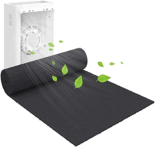 Cut to Fit Activated Carbon Air F ilter Sheet 16"x 48"x 1/4",Universal Charcoal Replacement F ilter Pad for Air Purifier,Furnace,AC,Range Hood,3D Printer