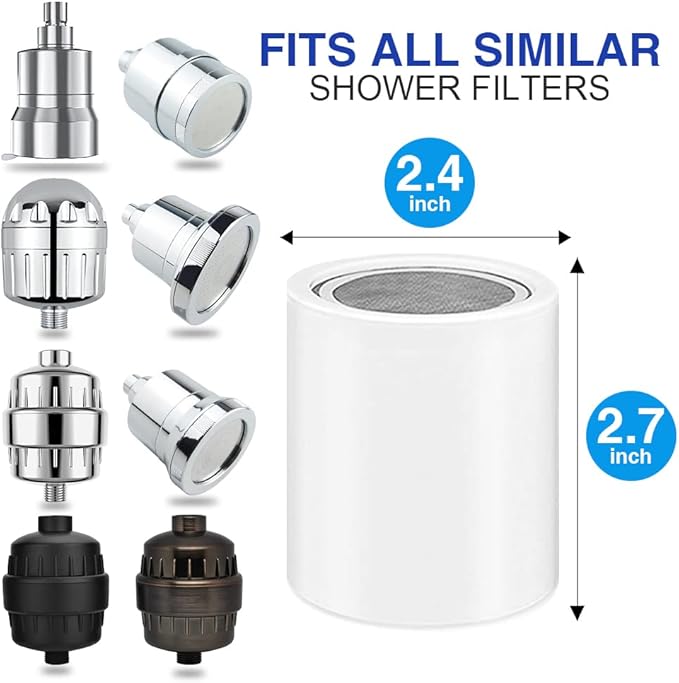 Shower Filter, 15 Stage Shower Head Filter for Hard Water High Output Shower Water Filter Shower Water Softener with 3 Replaceable Filter Cartridges Reduce Chlorine, Dry Skin, Itchy Scalp -Black