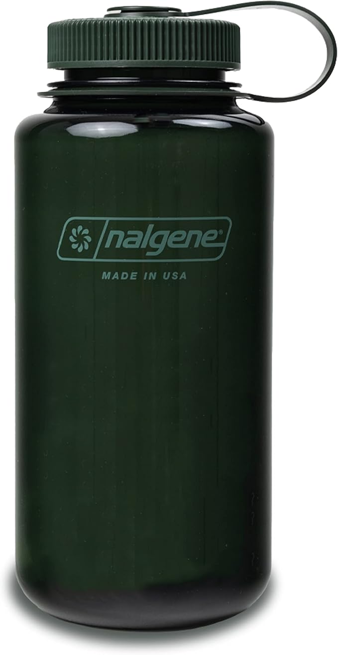 Nalgene Leak Proof Tritan BPA-Free Water Bottle - 32 oz Wide Mouth - Made in the USA for Outdoor Use & Daily Hydration (Jade)