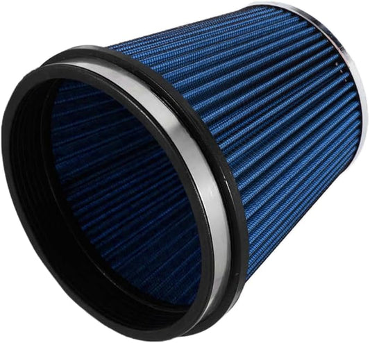 6" Inlet Cold Air Intake Filter Cone Replacement Performance Washable Clamp-On Dry Air Filters Blue (6" Tall)