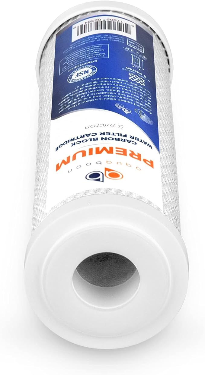 Aquaboon 5 Micron 10 x 2.5 Premium CTO Filter Cartridge for Whole House Carbon Block Water Filter Replacement Compatible with FC15, FXWTC, 12-Pack