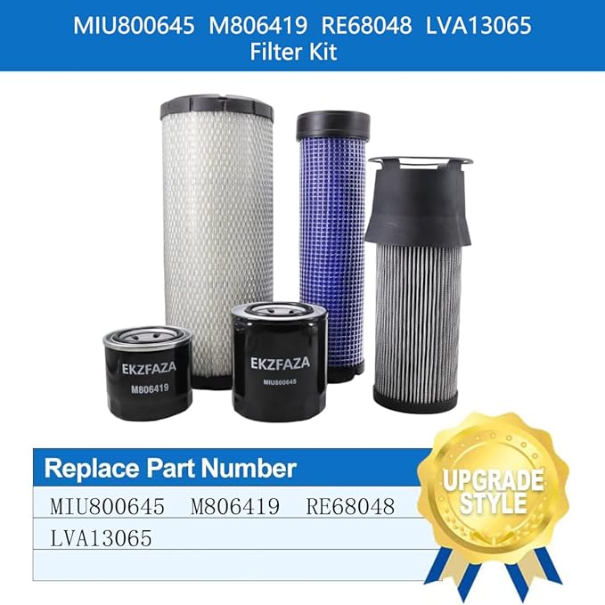 MIU800645 M806419 RE68048 LVA13065 Filter Kit Compatible with John Deere 3120 3320 3520 3720 4105 Compact Tractor