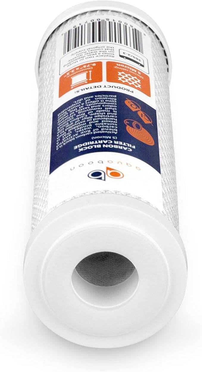 Aquaboon 5 Micron 10 x 2.5 House Water Filters Cartridges Set of 3 | Sediment & Carbon Filter Replacements Compatible with WHKF-WHWC, P5, WHKF-GD05