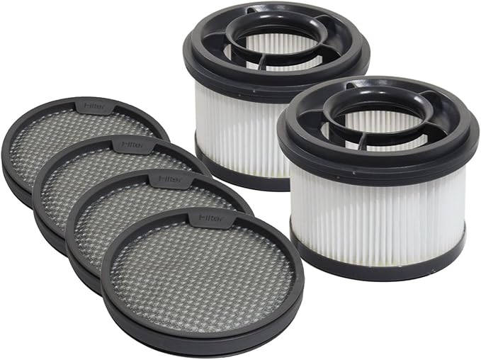 PUREBURG Replacement Filter Kit Compatible with Dreametech T10 T20 T30 & XIAOMI G9 G10 Handheld Cordless Vacuum Cleaner,2 x Center filter + 4 x Pre-Filter Washable
