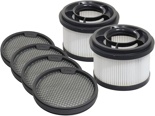 PUREBURG Replacement Filter Kit Compatible with Dreametech T10 T20 T30 & XIAOMI G9 G10 Handheld Cordless Vacuum Cleaner,2 x Center filter + 4 x Pre-Filter Washable