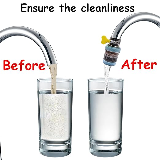 3 Pack Faucet Mount Filters,Faucet Water Filte for Kitchen,Purifier Kitchen Tap Filtration for Home Bathroom with Activated Carbon Removes Chlorine Fluoride Heavy Metals Hard Water(Random Color)