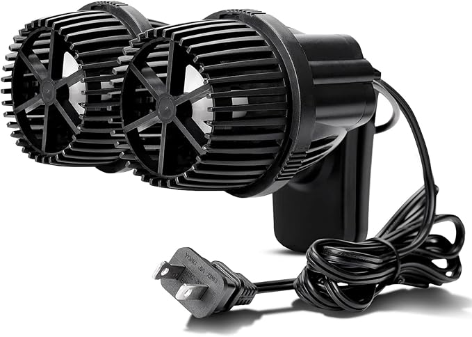 hygger 4200GPH Double Head Aquarium Circulation Pump, Quiet 12W Aquarium Wave Maker, with Strong Magnetic Suction Base, 360°Adjustable Power Head, for 110~240 Gal Tank