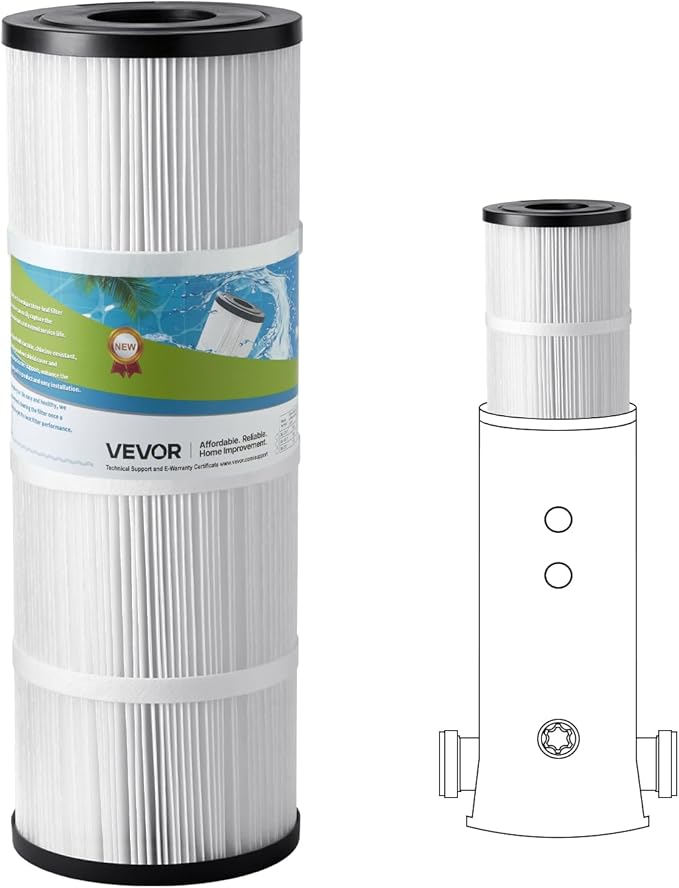 VEVOR Replacement Filter for Hayward C500, CX500-RE, PA50, Ultral-A11, PP-A11, Unicel C-7656, Filbur FC-1240, FC-0625, FC-0620, L x OD: 20"x7", 50 sq.ft Filter Cartridge