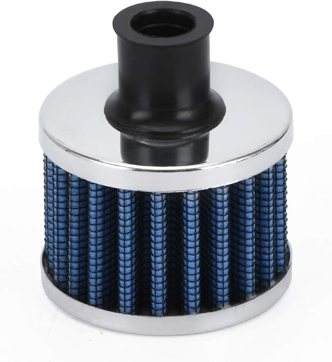 PTNHZ Universal 2 PCS 12mm Auto Cone Mini oil Air Intake Filter Crankcase Vent Valve Cover Breather Filter Flow Air Filters Blue
