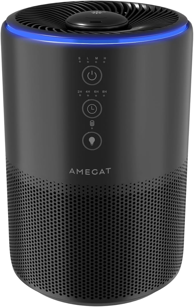 Air Purifiers for Home Large Room up to 1274-ft², Pet Hair Allergy, HEPA 3-in-1 air purifier, Low Power High Torque Motor, Sleep Mode, Removes Smoke, and Odor Pollutants. Airfresh-300（Black）