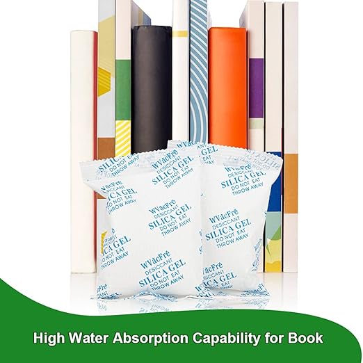 100 Gram(10Packs) Food Grade Moisture Absorber Silica Gel Desiccant Packets for Storage,Desiccant Beads Silica Gel Packs for Moisture Control