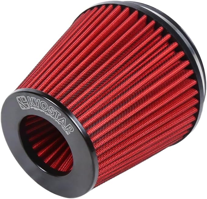 Kyostar 6" 152mm High Flow Inlet Cold Air Intake Cone Replacement Dry Air Filter Red