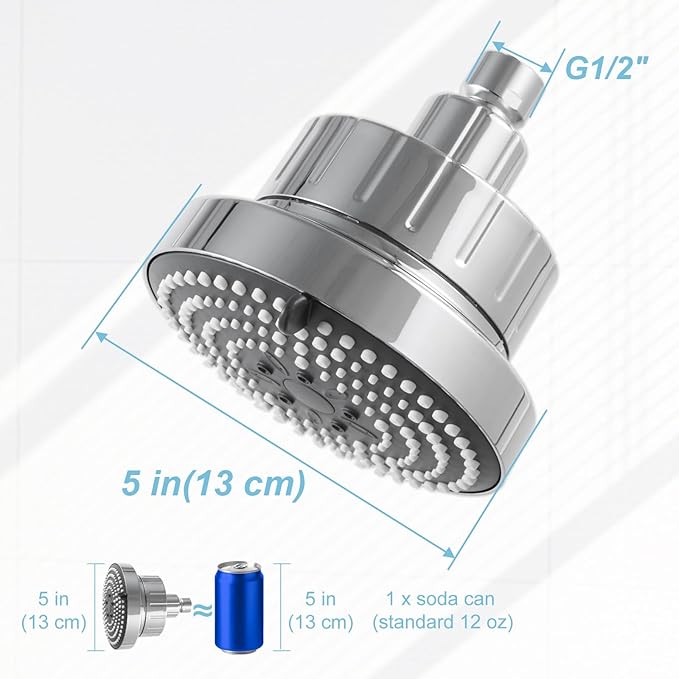 OFFO Filtered Shower Head, 20 Stage Shower Filter Head for Hard Water, 6 Modes High Pressure Shower Head with Filter for Remove Chlorine and Harmful, Chrome