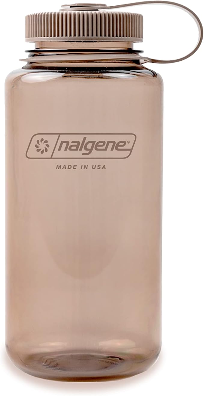 Nalgene Leak Proof Tritan BPA-Free Water Bottle - 32 oz Wide Mouth - Made in the USA for Outdoor Use & Daily Hydration (Mocha)