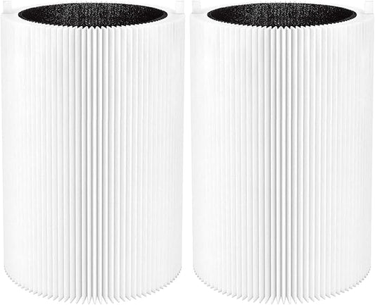 2 Pack Blue Pure 411 Filter Replacement Compatible with Blue Pure 411 Genuine, 411+, 411 Auto and MINI Air Purifiers, Package Include the 2 HEPA Filters and 2 Activated Carbon Filter