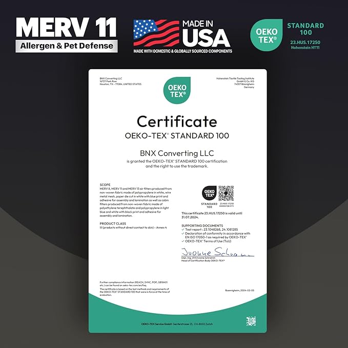 BNX TruFilter 14x24x1 Air Filter MERV 11 (12-Pack) - MADE IN USA - Allergen Defense Electrostatic Pleated Air Conditioner HVAC AC Furnace Filters for Allergies, Pet, Smoke, Allergy MPR 1200 FPR 7