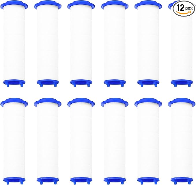uxcell 12 Pcs Shower Head Filter 3 Inch PP Cotton Filter Cartridge Replacement High-Pressure Handheld Fan Shower Jet Sets