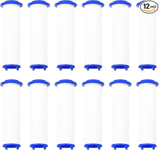 uxcell 12 Pcs Shower Head Filter 3 Inch PP Cotton Filter Cartridge Replacement High-Pressure Handheld Fan Shower Jet Sets
