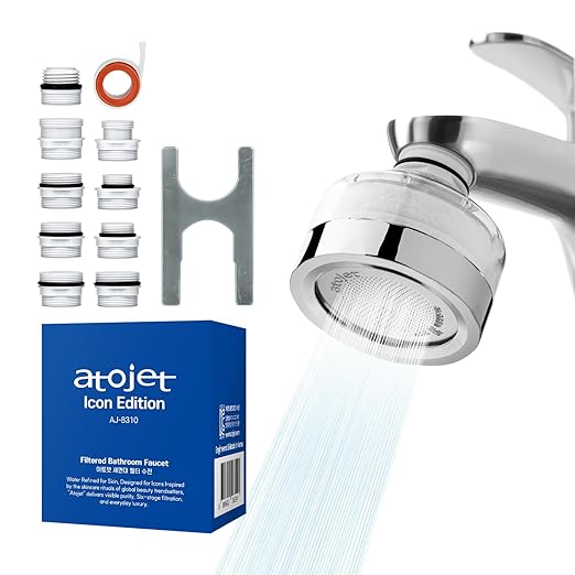 Cleansing Washbasin Faucet Filter Inspired by Korea's Beauty Culture - Pure Carbon Filters for Bathroom & Kitchen Water | Carbon Composite Filter | Single Filtered Faucet (AJ8310C-SNG-1)