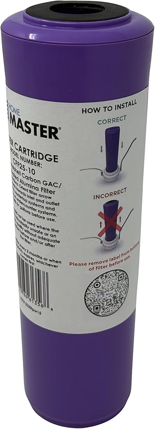 Home Master CFF25-10 Jr F2 Replacement Fluoride Filter, Fits Standard 10” Housings, Multi-Stage, Sediment, Activated Alumina, GAC Activated Coconut Shell Carbon Medias, Compression Disks,1 Count