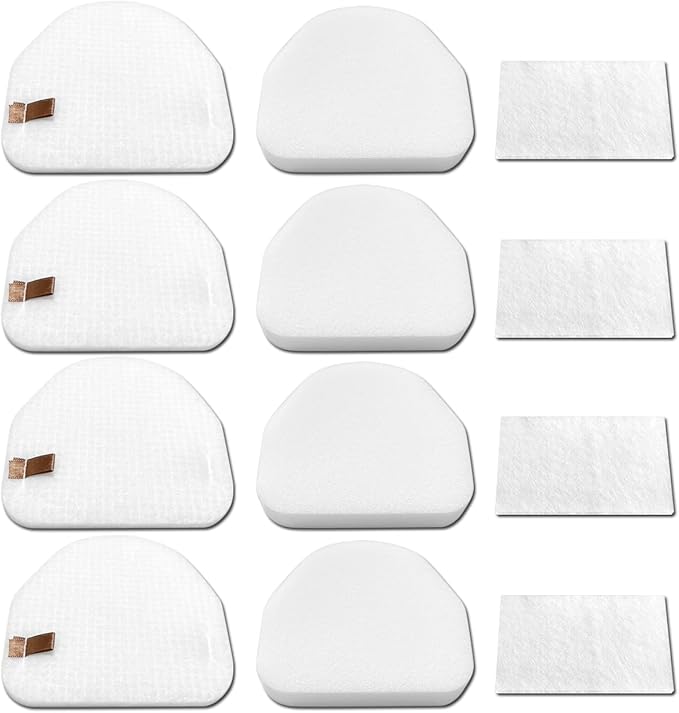 Filter Replacements Compatible with Shark Vacuum NV100 NV100C NV105 NV106 NV200 NV201 NV202 UV300 NV450 NV480 NV481 NV482,NV100 26,NV105 26,4-Sets Foam & Felt Filters,Replace Part # XFF450 & XFL100