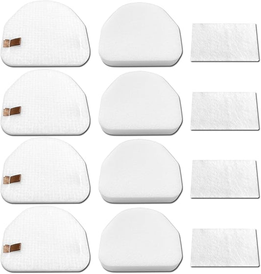 Filter Replacements Compatible with Shark Vacuum NV100 NV100C NV105 NV106 NV200 NV201 NV202 UV300 NV450 NV480 NV481 NV482,NV100 26,NV105 26,4-Sets Foam & Felt Filters,Replace Part # XFF450 & XFL100