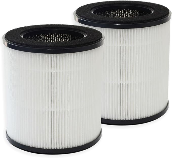 PUREBURG Replacement True HEPA Filter Compatible with DIKI & VAVSEA B-D02H Air Purifier, 2-Pack H13 4-Stage Filtration Activated carbon 2-IN-1