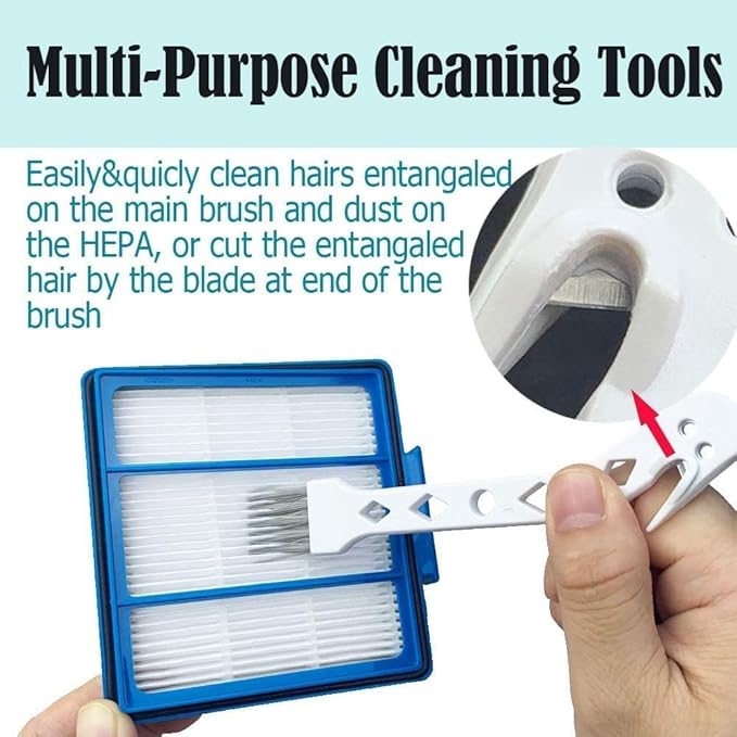 Dhoua Accessories Kit for Shark IQ R101AE (RV1001AE) IQ R101 (RV1001) AV911S EZ AV1010AE IQ Robot Vacuum Cleaner Replacement Parts Pack of Main Brush, Filters, Side Brushes