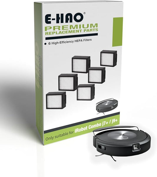 6 Pack Vacuum Filters Replacement Parts Only for iRobot Roomba Combo j7+, Combo j9+ and Max 10 Model