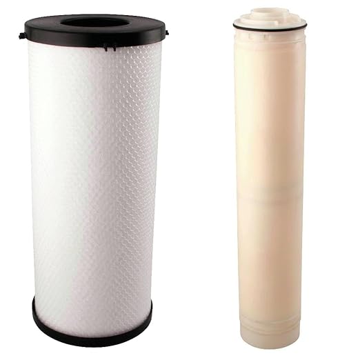 Watts Premier Cartridge Combo Water Replacement Pack, 1 Radial Flow Carbon Block Cartridge and 1 TAC Cartridge for OneFlow Plus System, OFPSYS, Reduce Chlorine Taste and Odors