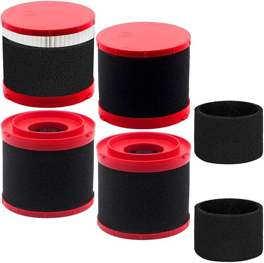 6 Pack 49-90-1900 HEPA Vacuum Filters with 4 Pack 49-90-2015 Sponge Filters Fit for Milwaukee Cordless M18 2 Gallon 0880-20 & FUEL Packout 0970-20, M12 FUEL 1.6 Gallon 0960-20 Wet Dry Vacuum