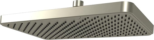 SparkPod 12 Inch Rectangle Rain Shower Head - Ceiling or Wall Mount Rainfall Shower Head - Large Coverage Showerhead - Brass Ball Joint with 360° Adjustment - 1-Min Install (Elegant Brushed Nickel)