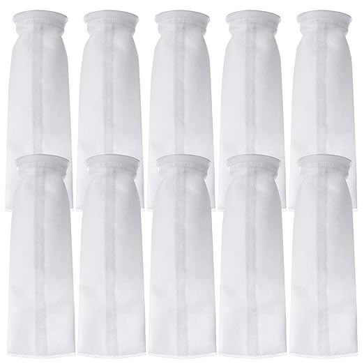 12 Pack 4" x 14" Filter Socks 4 Inch Ring by 14 Inch Long 200 Micron Filter Bag, Felt Filter Sock for Aquarium, Industry, Chemical, Water Liquid Filter Bags