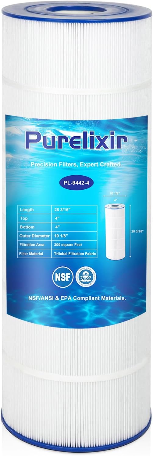 NSF Certified PA200S Pool Filter Compatible with Hayward SwimClear C200S, PA200S, Hayward CX200XRE, Unicel C-9442, Ultral-D5, 200 Sq. Ft, L x OD:28 3/16" x 10 1/8", 1-Pack