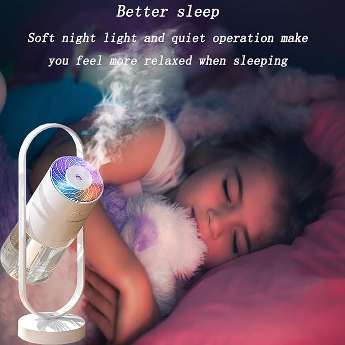 Cool mist humidifier-Portable mini humidifier with led lights,usb portable air humidifier ultra-quiet, Suitable for Babies, Kids, Indoor, Bedroom, Office, Car, Travel