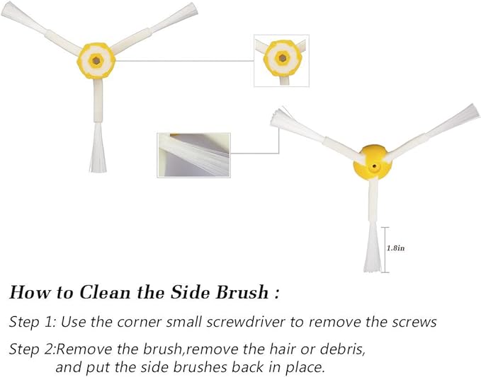 Replacement Brush Parts for i-Robot Roomba 981 980 960 860 870 877 880 890 891 895 805 Vacuum Cleaner, 20 Pieces Roomba 800 & 900 Series Side Brush Accessories