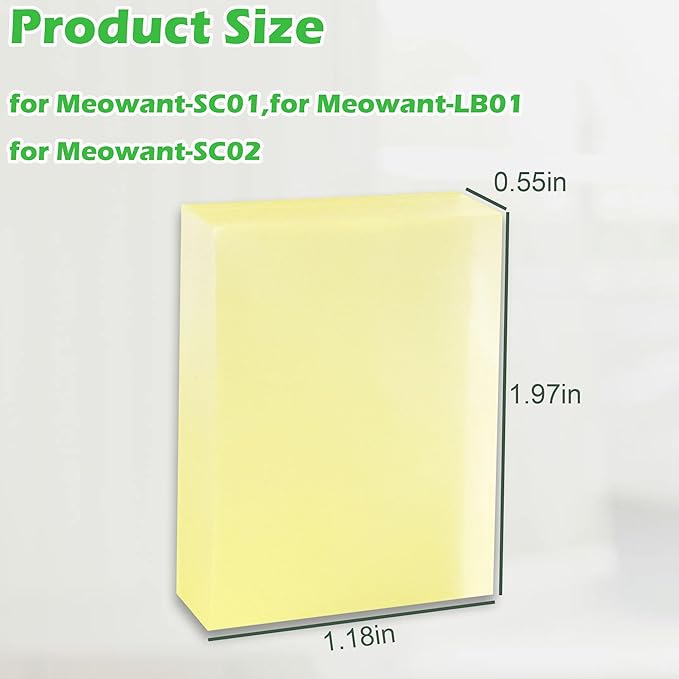 12 Pack Pet Odor Filters for MeoWant Self-Cleaning Cat Litter Box, Automatic Cat Litter Box Odor Deodorant Gel