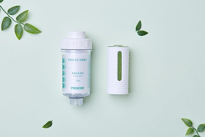 HubiCare Shower Infuser - Vitamin C Shower Head Filter, Hard Water Softener, Chlorine & Fluoride Shower Filter, Water Purifying Filtered Shower Head with Beads (Forest Walk Refill)