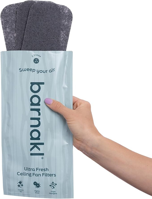 Ultra Fresh Ceiling Fan Filters | Made with Zeolite and Coconut Shell Carbon to Trap All Odors and Airborne Contaminants | Fits All Ceiling Fans (3-Pack)