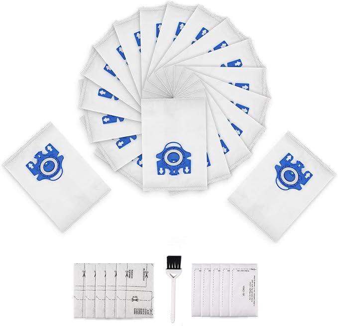 Improvedhand 20 Packs 3D Airclean Bags Replacement for Miele GN Vacuum Classic C1 Complete C1 Complete C2 S227 S240 S270 S400 S2 S5 S8 Series with 5 Motor Protection Filters, 5 AirClean Filters