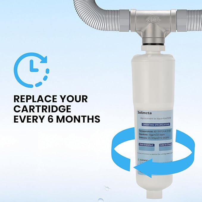 Solimeta Scale Inhibitor Filter Cartridge for 3M Aqua-Pure AP430SS/AP431, 3/4" NPT, 10 GPM Whole House Anti-Limescale, BPA-Free, Leak-Proof