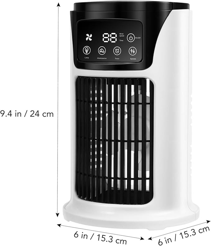 Portable Air Conditioner Humidifier Atmosphere Light Fan USB Cooler Air Conditioner, 3 In 1 Function, Office Household Essential Cooler USB Portable Air Conditioner USB Fan
