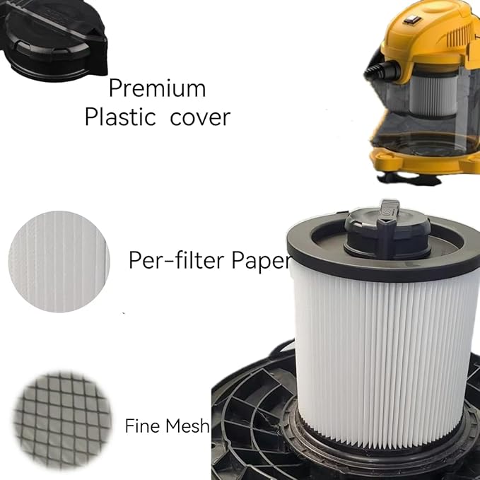 2 Pack DXVC6910 Cartridge Filter for vacuum filter replacement DEWALT Vacuum Cleaners 6-16 Gallo, wet/dry vac filter Compatible With DeWalt DXV10P DXV10PL DXV10SA DXV12P DXV09P DXV14P DXV16P DXV06P